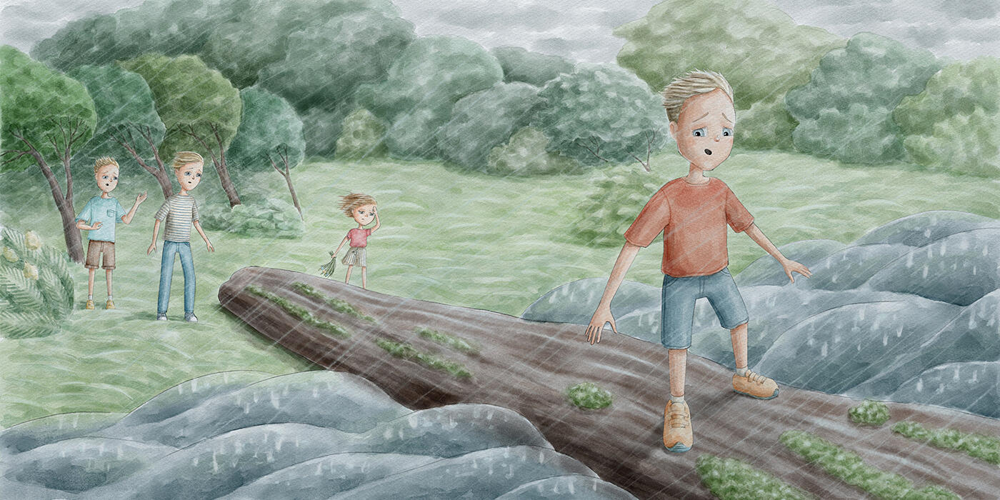 Illustration for the book "First to Be Big"