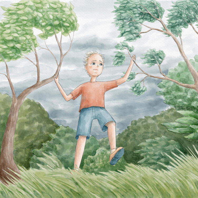 Illustration for the book "First to Be Big"